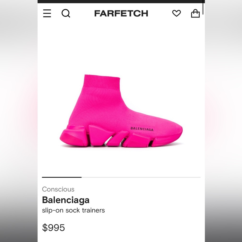 Neon pink, Balenciaga slip on sock trainers